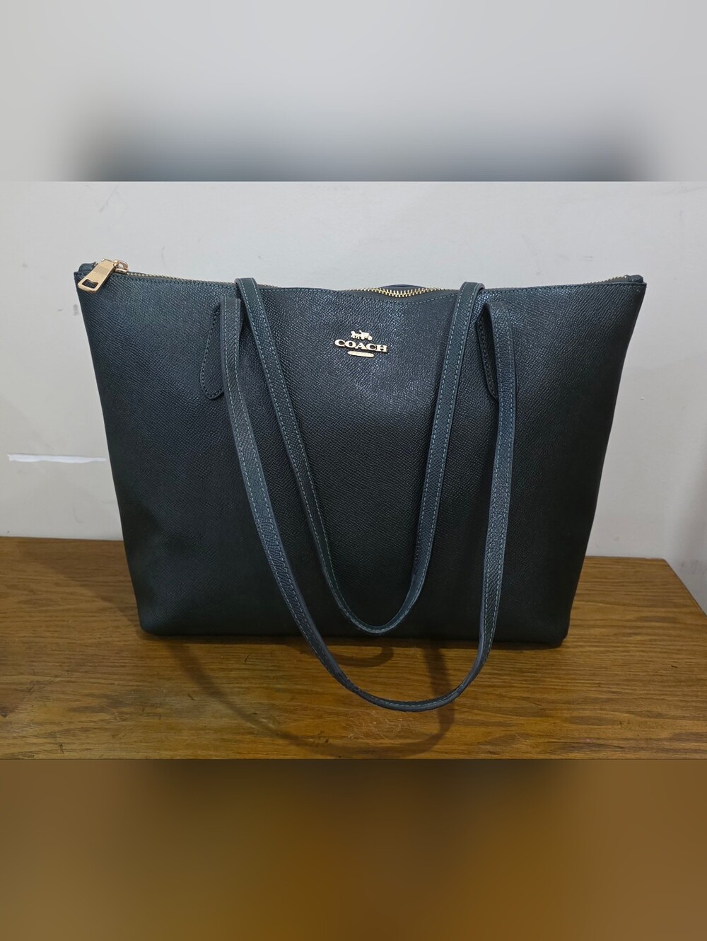 Coach Olive green leather Tote bag